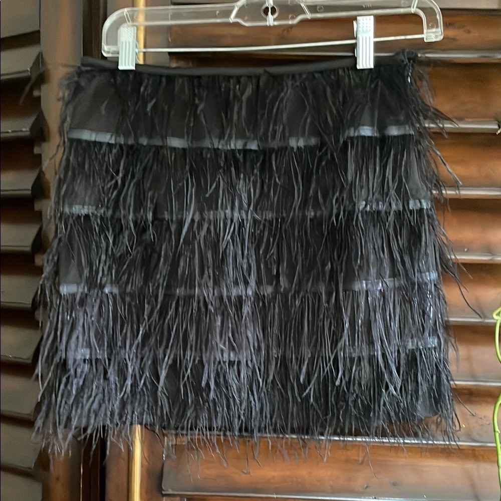 Lucy Paris Black Feather Mini Skirt NWT XS - Picture 4 of 7